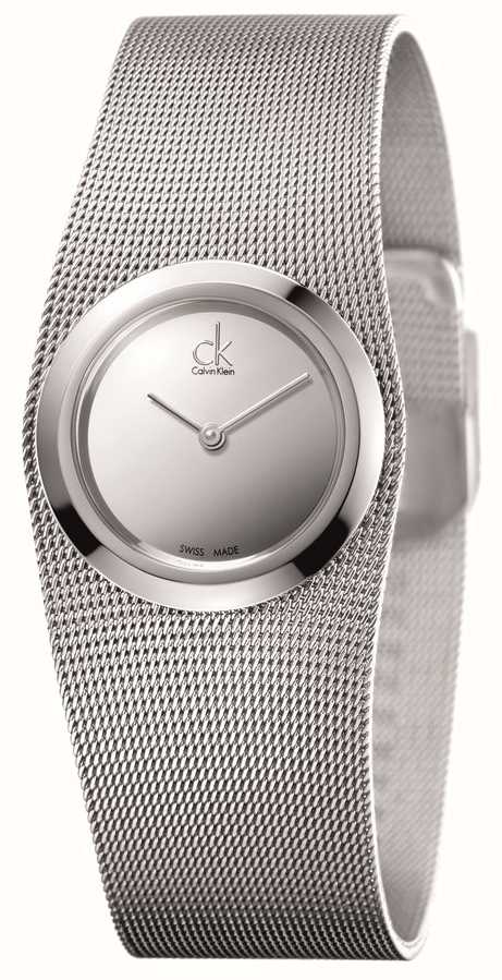 calvin klein womens" impulsive stainless steel silver dial watch