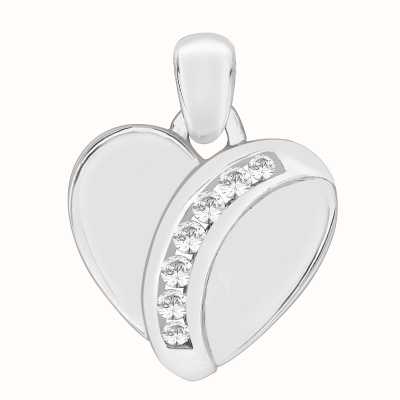 Perfection Crystals Heart Pendant With Curved Channel Setting (0.15ct) P3045-SK