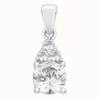 Perfection Crystals Single Stone Four Claw Pendant With Trilogy (0.90ct) P5411-SK