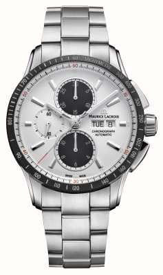 Maurice Lacroix Pontos S Chronograph (43mm) White Dial / Stainless Steel PT6038-SSL22-130-1
