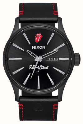 Nixon Rolling Stones Sentry Leather Black And Red A1354-001-00
