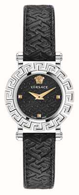 Versace GRECA GLAM | Black Dial | Black Leather Strap VE2Q00122