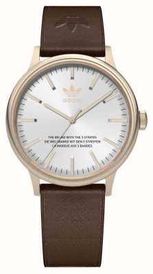 Adidas CODE ONE | White Sunray Dial | Brown Eco-Leather Strap AOSY22575