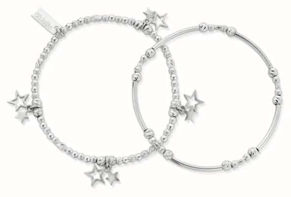 ChloBo Set of 2 Bracelets | Wandering Stars | Sterling Silver SBXMASSET22