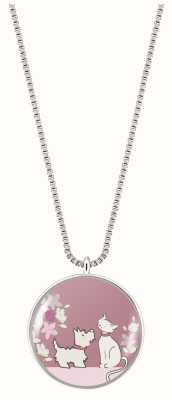 Radley Jewellery Pink Pendant Necklace | Silver Tone | Cat and Dog Pendant RYJ2365S