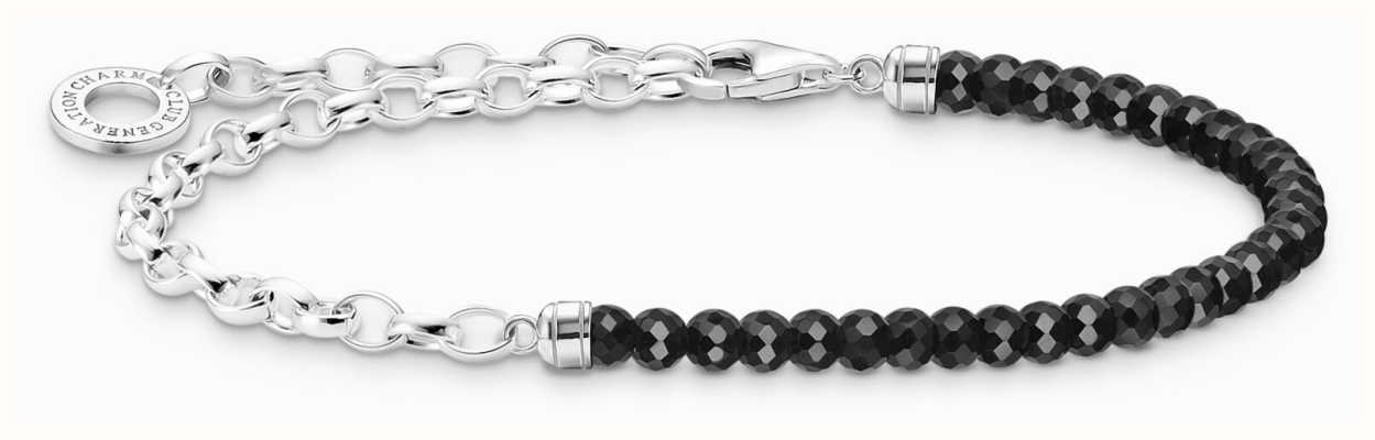 Thomas Sabo Beaded Bracelet | Sterling Silver | Black Onyx | 17cm A2100-130-11-L17