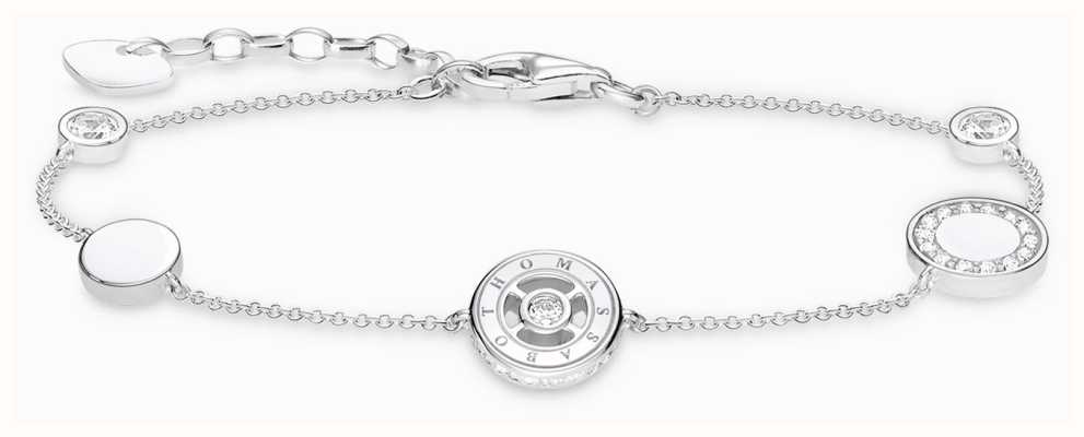 Thomas Sabo Sterling Silver Bracelet | Circle Charms | Crystal Set A1880-051-14-L19V