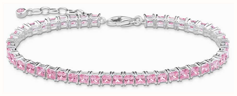 Thomas Sabo Tennis Bracelet | Sterling Silver | Pink Crystals | 19cm A2029-051-9-L19V