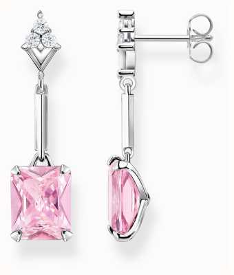 Thomas Sabo Drop Stud Earrings | Sterling Silver | Pink Crystal H2177-051-9