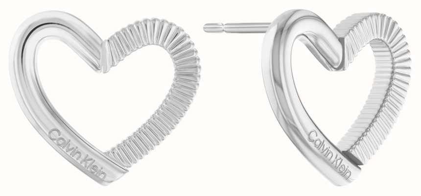 Calvin Klein Women's Stud Earrings | Stainless Steel | Textured Heart 35000390