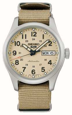 Seiko 5 Sports Automatic Watch with Tan Dial and 28mm Case #SRE005