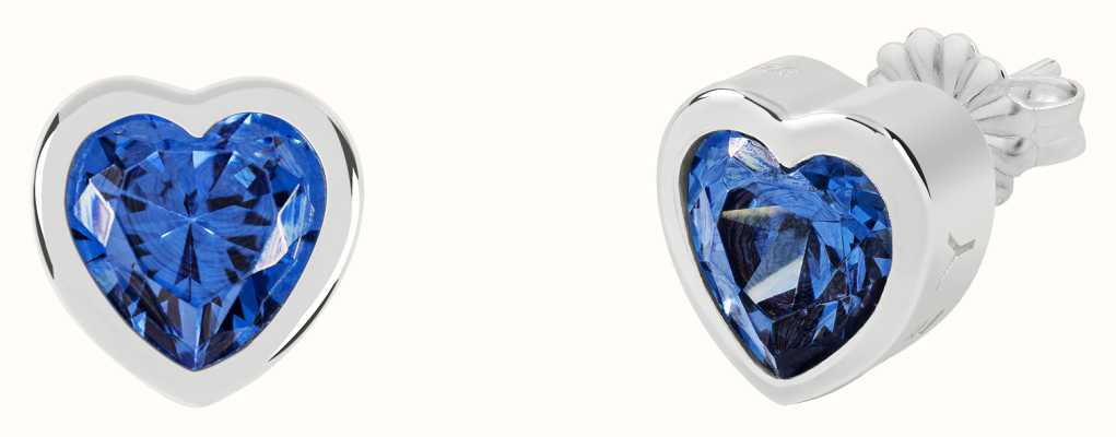 Radley Jewellery Heart Stud Earrings | Sterling Silver | Blue Crystal RYJ1307