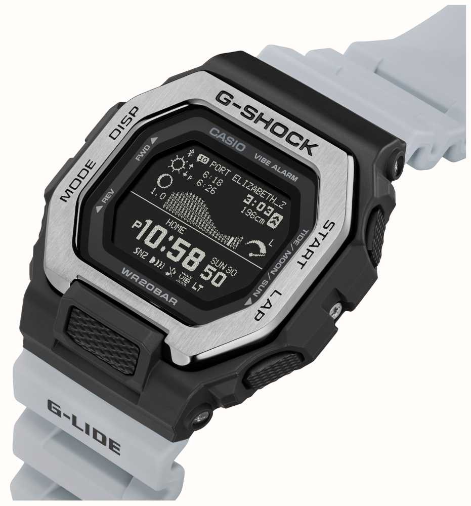 Casio G Shock G Lide Surf Story Digital Dial White Resin Band GBX