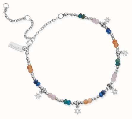 ChloBo Island Energy NIGHTFALL WISHES Coloured Beads Anklet - 925 Sterling Silver SANSLKA3058