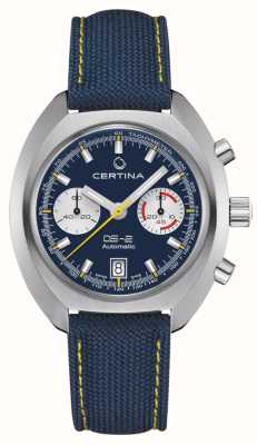 Certina DS-2 Chronograph Automatic (43mm) Blue Dial / Blue Fabric C0244621804100