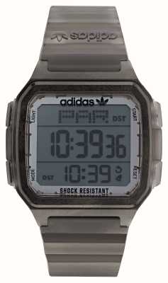 Adidas DIGITAL ONE GMT Digital Dial Translucent Grey Resin Strap AOST22050