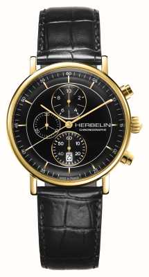 Herbelin Inspiration Chronograph (40mm) Black Dial / Black Leather 35647P14