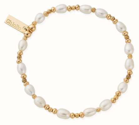 ChloBo Sparkle Pearl Bracelet Gold Plated GBSPFB