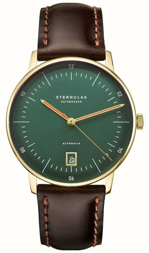 STERNGLAS Naos Automatic Cambridge Limited Edition 38mm Green Dial Brown Leather S02 NAC22 BR01