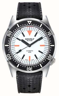 Squale Full Luminous Militaire (42mm) White Dial / Black Silicone Strap 1521FUMIWT.HT