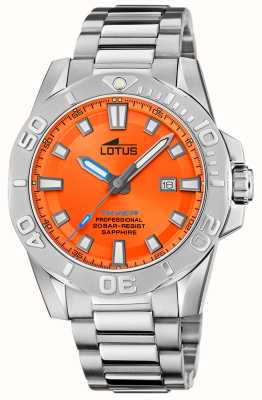 Lotus Men's Diver (44.5mm) Orange Dial / Stainless Steel Bracelet L18926/3