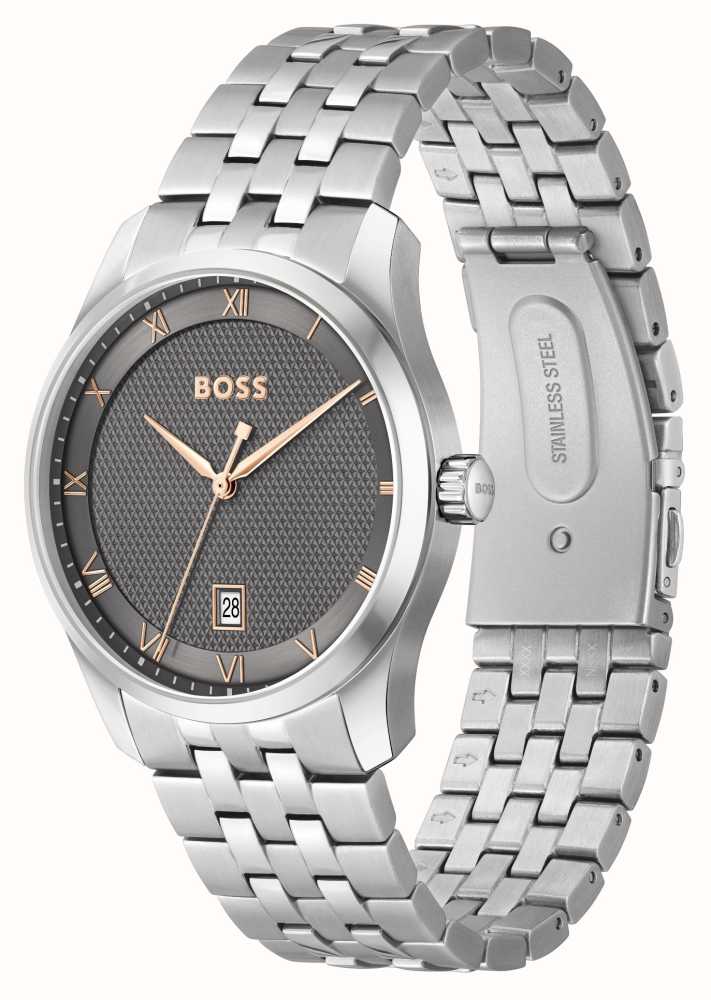 Steel Grey BOSS Principle Watches™ 1514116 First Dial / - CAN Stainless (41mm) Bracelet Class
