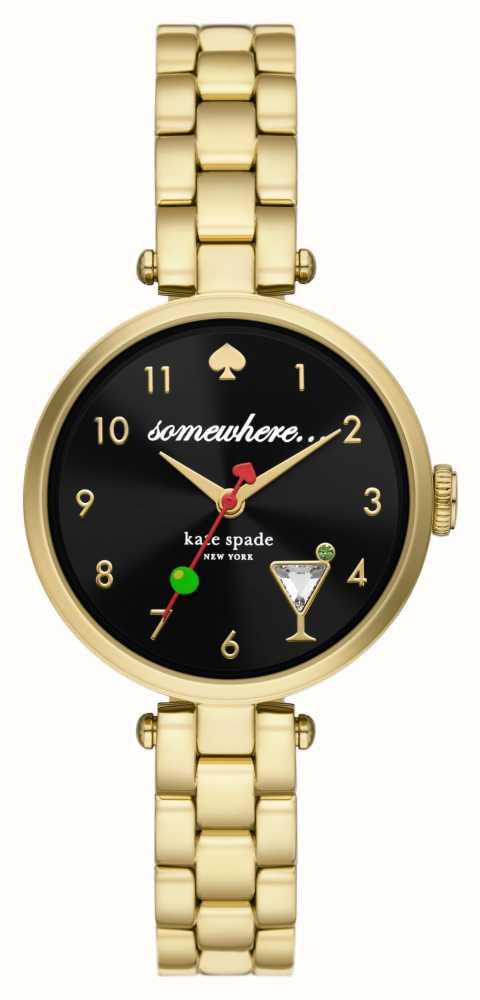 Kate Spade Holland 28mm Black Cocktail Dial Gold Tone