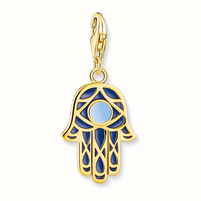 Thomas Sabo Yellow Gold Plated With Cold Enamel Hand of Fatima Charm 2033-427-1