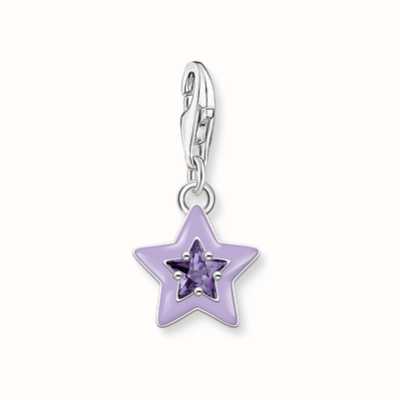 Thomas Sabo Silver Amethyst Coloured Stones And Cold Enamel Star Charm 2039-041-13