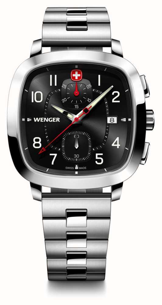 Wenger Men's Vintage Sport Chrono (40mm) Black Dial / Stainless