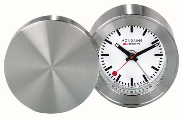 Mondaine Travel Alarm Clock (50mm) White Dial MSM.64410