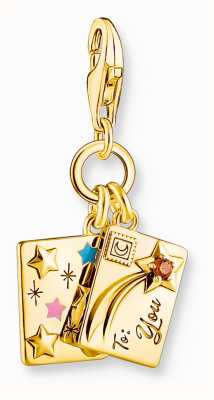 Thomas Sabo Letter Charm Pendant Gold-Plated Sterling Silver Mulitcoloured Crystal and Enamel 2065-414-7