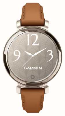 Garmin Lily Classic Gold Bezel W/ White Case Leather Band Smart