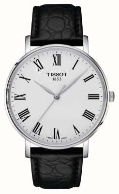 Tissot Men's Everytime (40mm) Silver Dial / Black Leather Strap T1434101603300