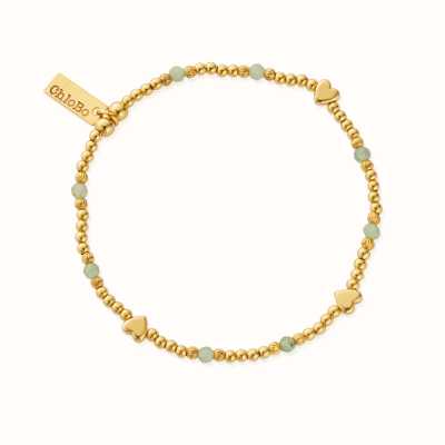 ChloBo In Bloom NEW LOVE Aventurine Bracelet - Gold Plated GBAHEART