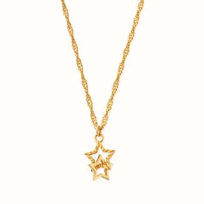 ChloBo In Bloom INTERLOCKING STAR Twisted Rope Chain Necklace - Gold Plated GNTR3441