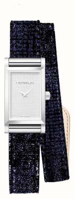 Herbelin Antarès Interchangeable Watch Strap - Blue Glitter Leather Double Wrap / Stainless Steel Strap Only BRAC17048A186
