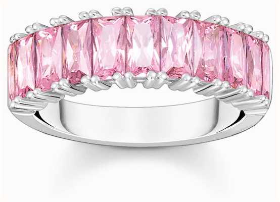 Thomas Sabo Pink Baguette Pavé Ring | Sterling Silver | EU 52 TR2366-051-9-52