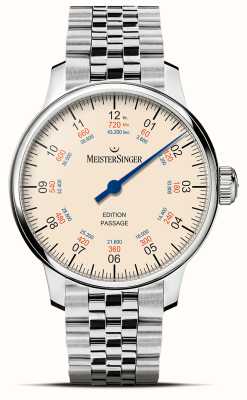 MeisterSinger Limited Edition Passage (43mm) Ivory Dial / Stainless Steel Bracelet ED-PASSAGE_MGB20