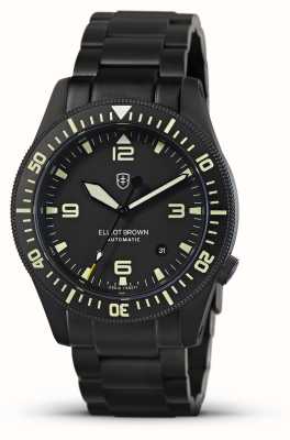 Elliot Brown Holton Professional Automatic (43mm) Black Dial / Sandblasted Gunmetal Grey PVD Bracelet 101-A10-B09