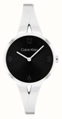 Calvin Klein Women's Joyful (30mm) Black Dial / Stainless Steel Bangle Bracelet 25100026