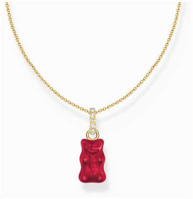 Thomas Sabo x HARIBO Red Goldbear Pendant Gold-Plated Sterling Silver Necklace 45cm KE2209-414-10-L45V
