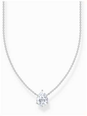 Thomas Sabo Pear-Cut White Zirconia Sterling Silver Necklace 45cm KE2213-051-14-L45V