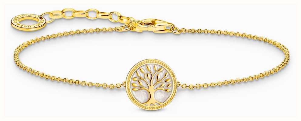 Thomas Sabo Tree of Love White Enamel Gold-Plated Sterling Silver Bracelet 19cm A2160-427-39-L19V