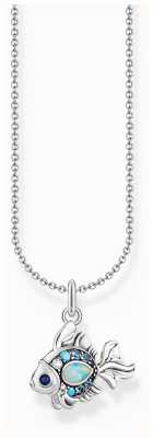 Thomas Sabo Crystal-Set Fish Pendant Sterling Silver Necklace 45cm KE2239-945-7-L45V