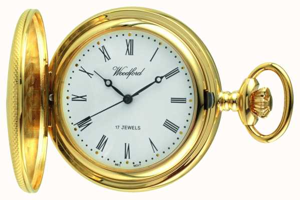 Woodford Men's Mechanical Gold-Plated Pocket Watch 1056
