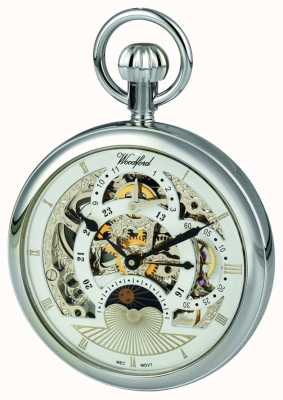 Woodford Chrome Skeleton Dial Dual Time Zone Pocket Watch 1050