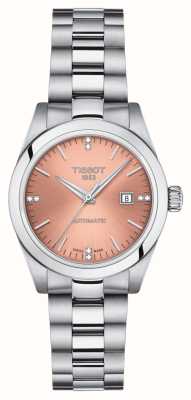 Tissot T-My Lady Automatic Diamond (29.3mm) Pink Dial / Stainless Steel Bracelet & Brown Leather Strap T1320071133600