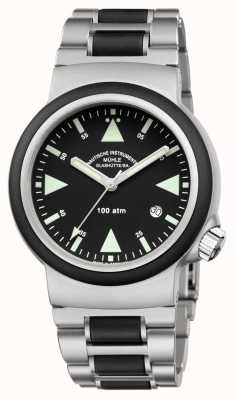 Muhle Glashutte S.A.R. Rescue-Timer Stainless Steel Band Black Dial M1-41-03-MB