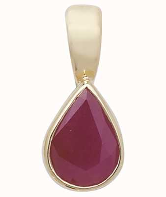 James Moore TH 9k Yellow Gold Ruby Rubover Pendant PD236R